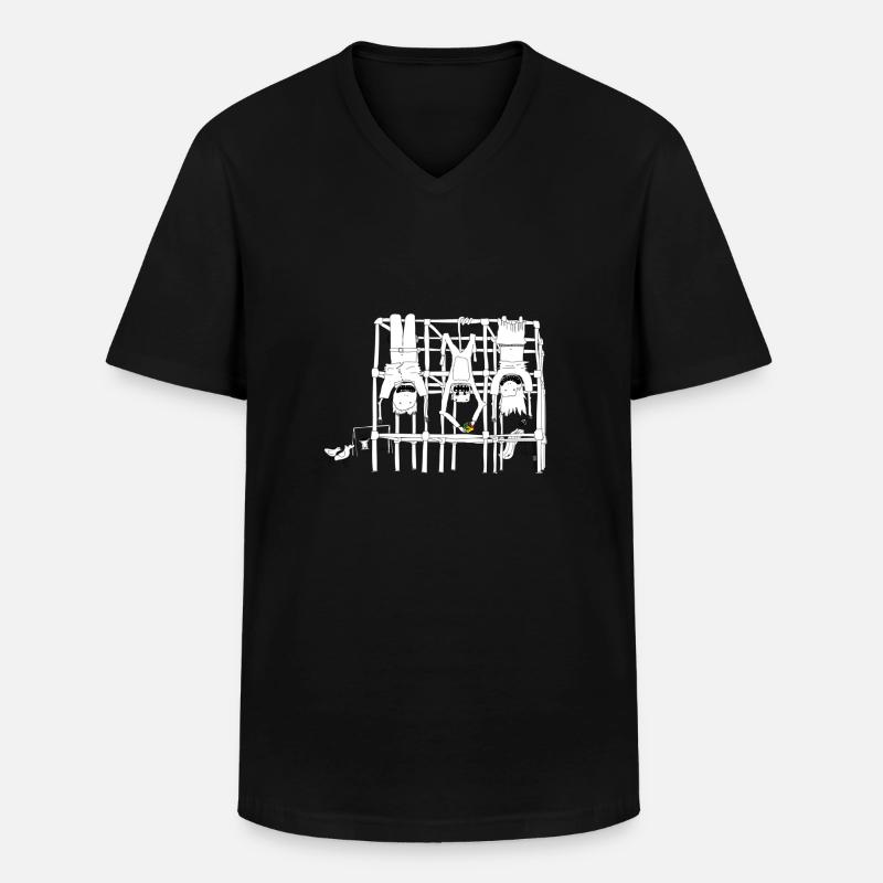 playground - Männer-T-Shirt mit V-Ausschnitt - Schwarz