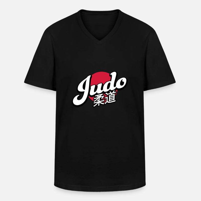 Judo - Männer-T-Shirt mit V-Ausschnitt - Schwarz
