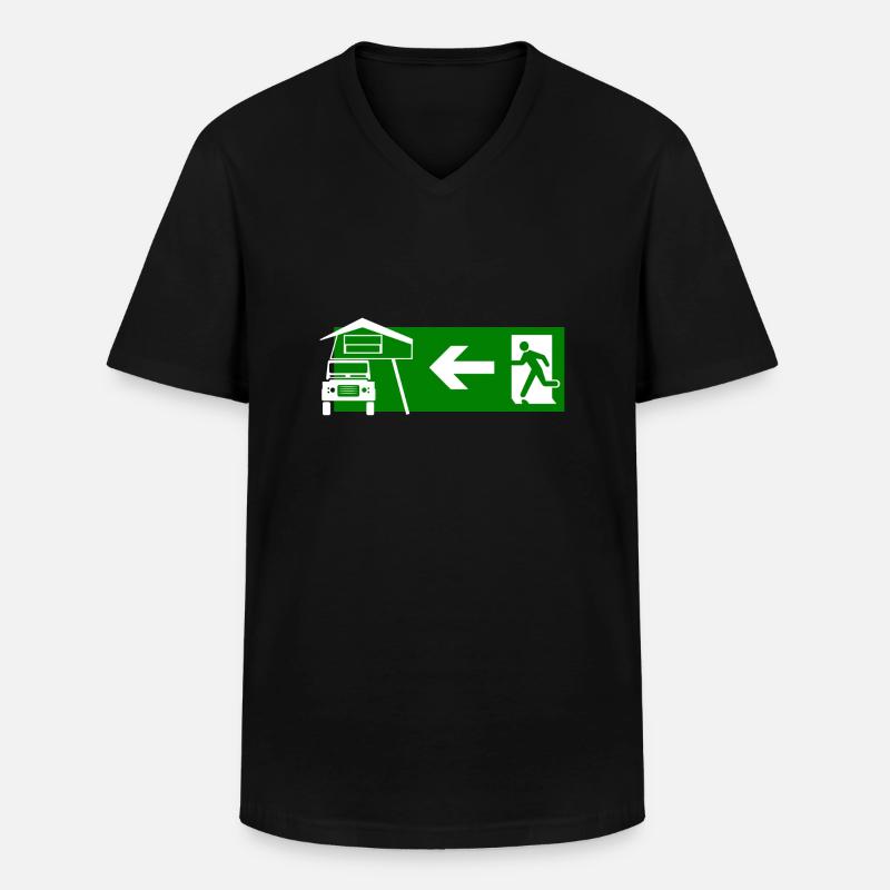 Dachzelt Exit - Männer-T-Shirt mit V-Ausschnitt - Schwarz