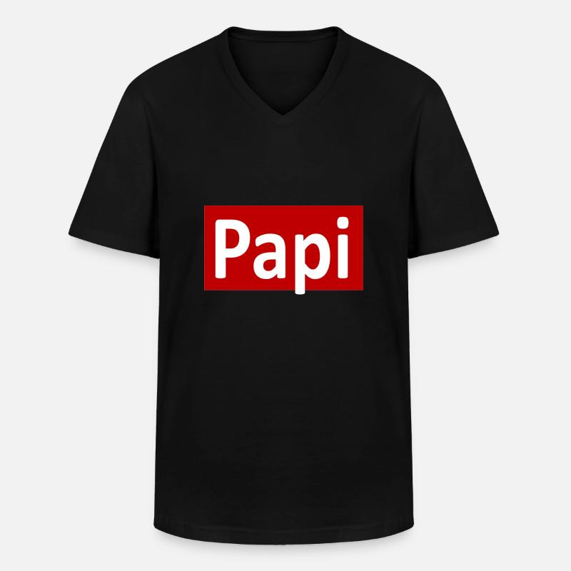 Papi Geschenk idee - Männer-T-Shirt mit V-Ausschnitt - Schwarz