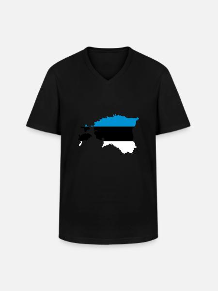 Estland - Männer-T-Shirt mit V-Ausschnitt - Schwarz