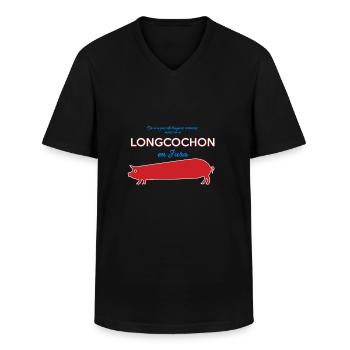 Franche Comté Longcochon Jura II - T-shirt col V Homme - noir - Devant - AI Model Male 178 dark (178cm)