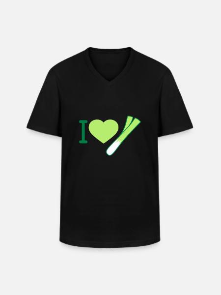 I love leeks - Men's V-Neck T-Shirt - black