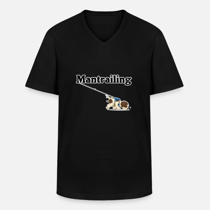 Mantrailing1 1 - Männer-T-Shirt mit V-Ausschnitt - Schwarz
