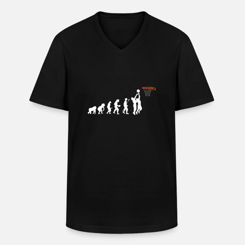 Basketball Evolution - Männer-T-Shirt mit V-Ausschnitt - Schwarz