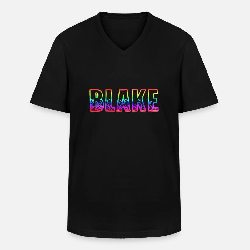 blake rs regenbogen - Männer-T-Shirt mit V-Ausschnitt - Schwarz