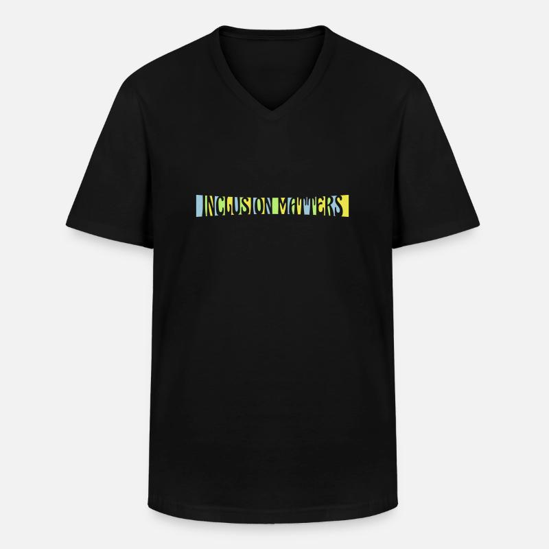 inclusion matters Logo Zitat - Männer-T-Shirt mit V-Ausschnitt - Schwarz