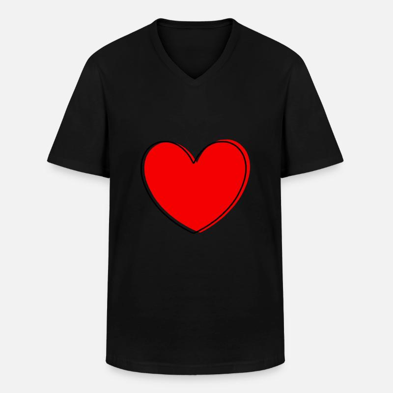 Saint-Valentin, Saint-Valentin, Saint-Valentin - T-shirt col V Homme - noir