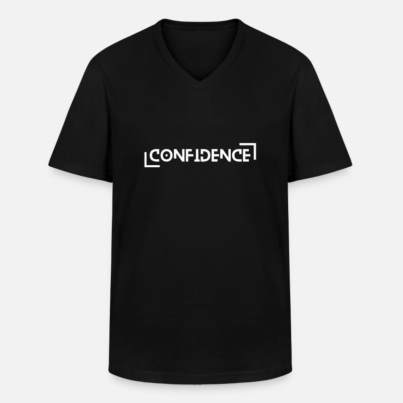 Confidence - Männer-T-Shirt mit V-Ausschnitt - Schwarz