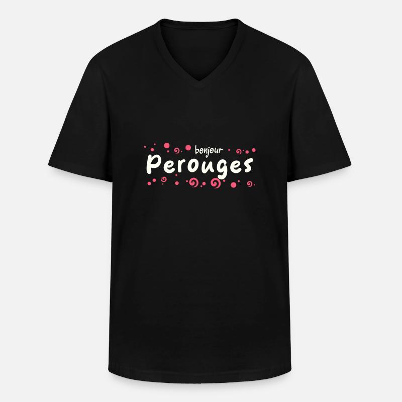 Pérouges - Men's V-Neck T-Shirt - black