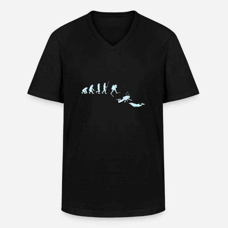 Diver Evolution Diving Dolphin - Men's V-Neck T-Shirt - black