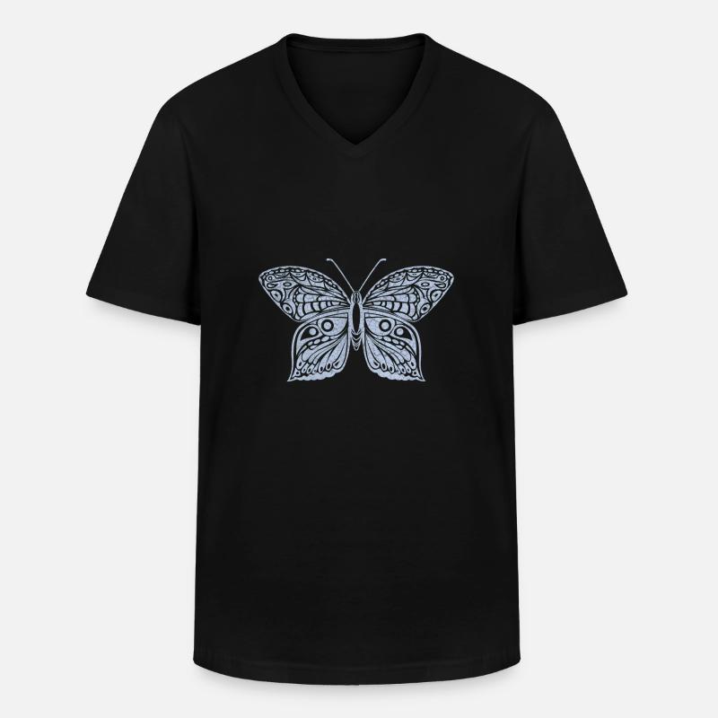Schmetterling - Männer-T-Shirt mit V-Ausschnitt - Schwarz