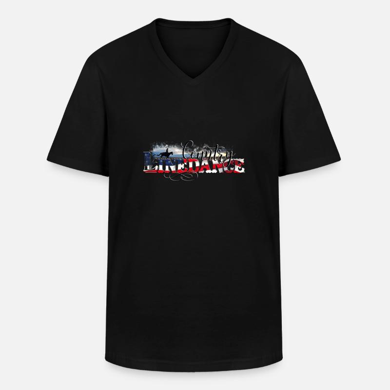 KL_linedance68 T-Shirt - Männer-T-Shirt mit V-Ausschnitt - Schwarz