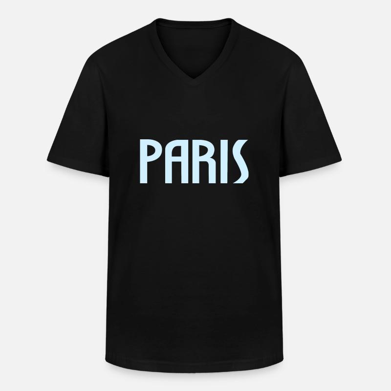 Paris - Männer-T-Shirt mit V-Ausschnitt - Schwarz
