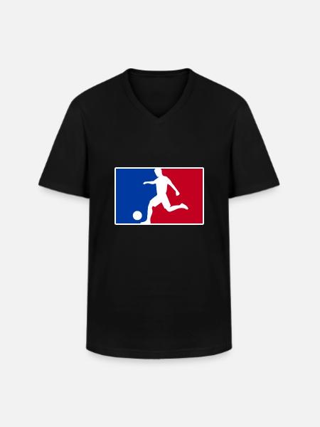 fußball logo - Männer-T-Shirt mit V-Ausschnitt - Schwarz