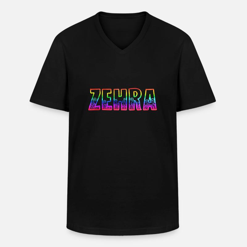 zehra rs regenbogen - Männer-T-Shirt mit V-Ausschnitt - Schwarz