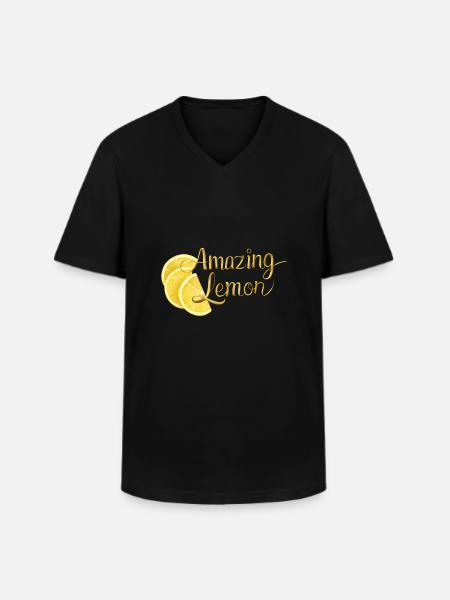 Erstaunliche Zitrone - Männer-T-Shirt mit V-Ausschnitt - Schwarz