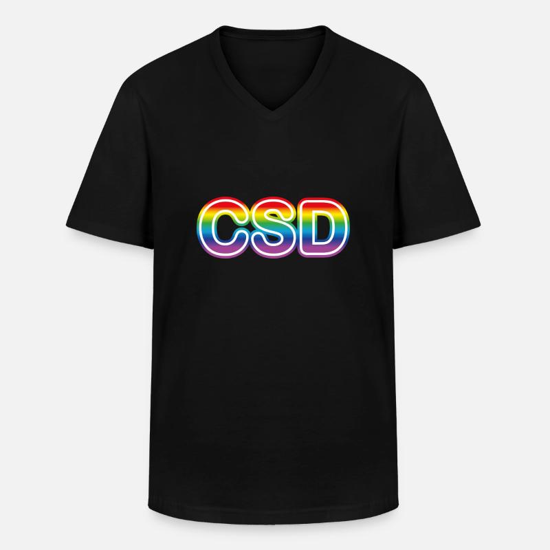 CSD Logo - Männer-T-Shirt mit V-Ausschnitt - Schwarz