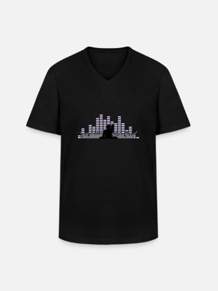 Musik - DJ Party - Männer-T-Shirt mit V-Ausschnitt - Schwarz