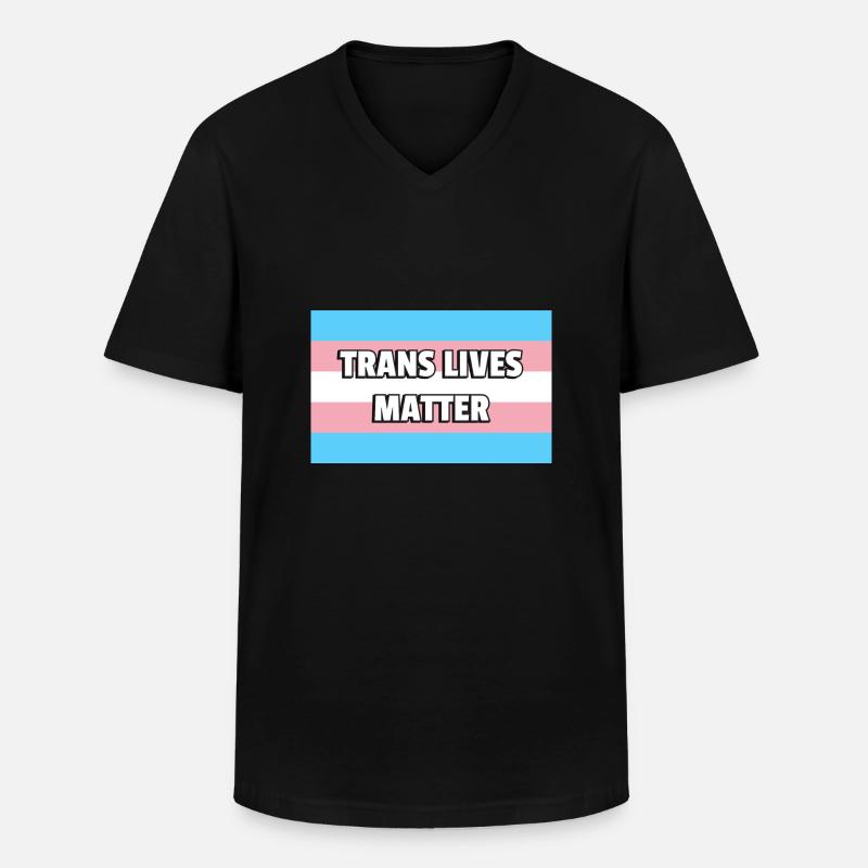 Trans Pride TRANS LIVES MATTER - Männer-T-Shirt mit V-Ausschnitt - Schwarz