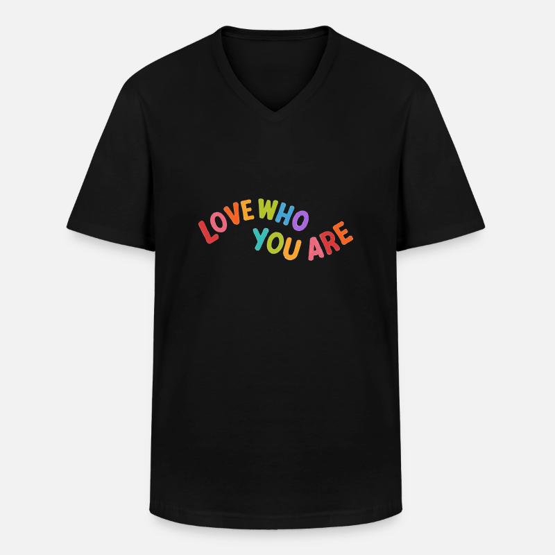 Liebe, wer du bist - Männer-T-Shirt mit V-Ausschnitt - Schwarz