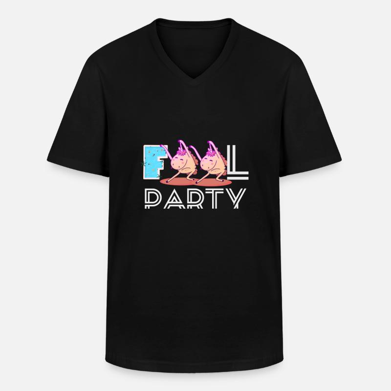 Fools Party - Männer-T-Shirt mit V-Ausschnitt - Schwarz