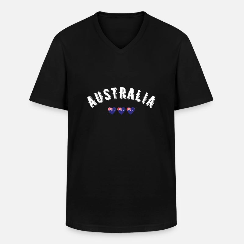 Australien - Männer-T-Shirt mit V-Ausschnitt - Schwarz