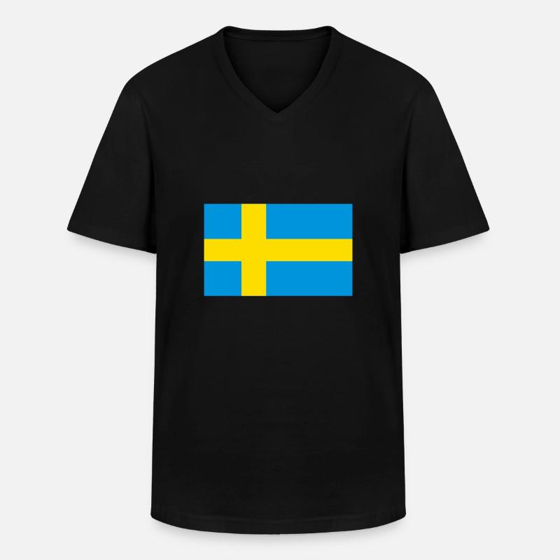 Schweden - Männer-T-Shirt mit V-Ausschnitt - Schwarz