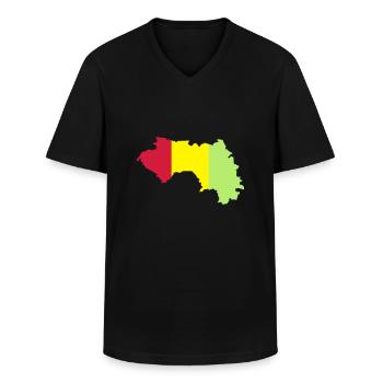 Guinée - T-shirt col V Homme - noir - Devant - AI Model Male 178 dark (178cm)