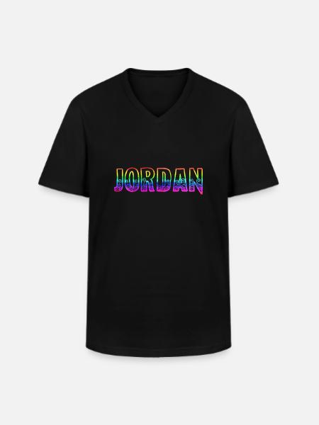 jordan rs rainbow - Men's V-Neck T-Shirt - black