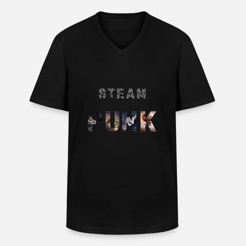 Steampunk - Männer-T-Shirt mit V-Ausschnitt - Schwarz