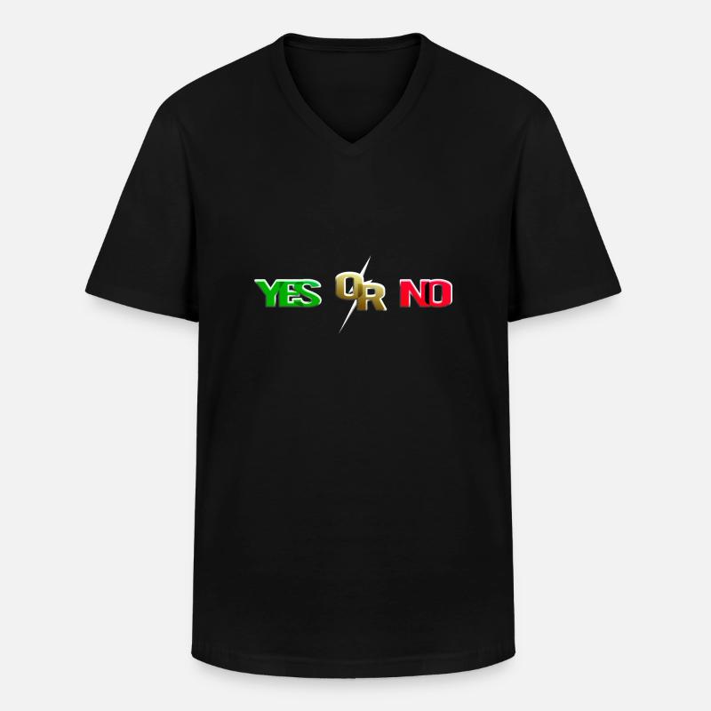 Ja oder Nein (versus) - Männer-T-Shirt mit V-Ausschnitt - Schwarz