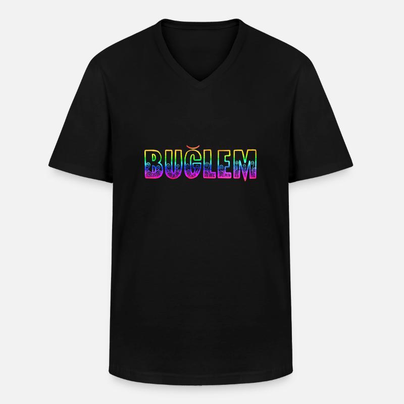 buğlem rs regenbogen - Männer-T-Shirt mit V-Ausschnitt - Schwarz