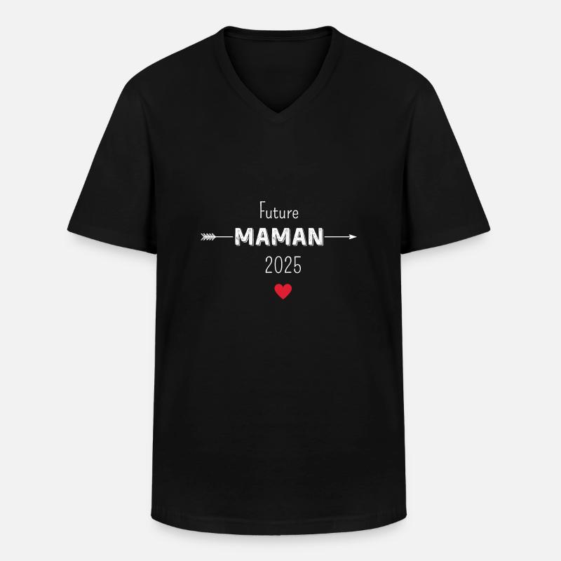 Werdende Mama 2025 - Männer-T-Shirt mit V-Ausschnitt - Schwarz