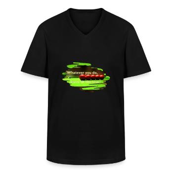 SNOOKER - whatever you do, do not hit the blue! - Men's V-Neck T-Shirt - black - Front - AI Model Male 178 dark (178cm)