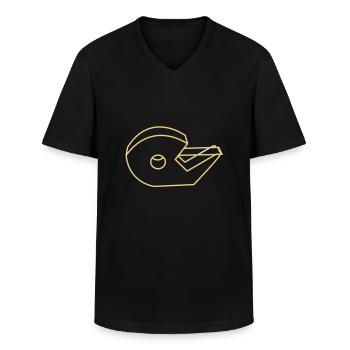tape - Men's V-Neck T-Shirt - black - Front - AI Model Male 178 dark (178cm)
