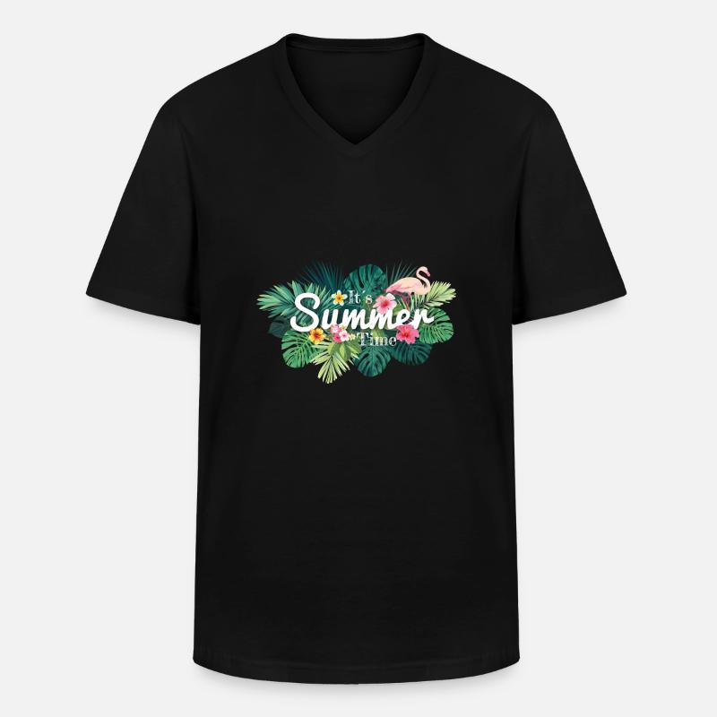 190717_permonte_Summer-Ti - Männer-T-Shirt mit V-Ausschnitt - Schwarz
