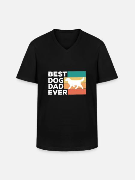 Dog Hund - Männer-T-Shirt mit V-Ausschnitt - Schwarz