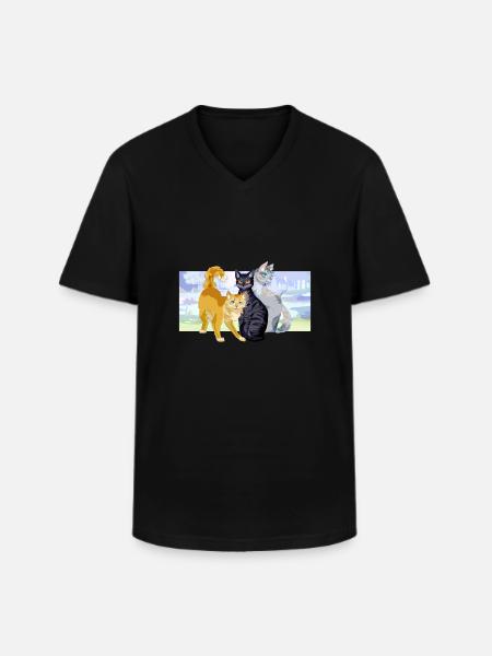 Rootspring Shadowsight Bristlefrost Katte Smukke - Klassisk herre T-shirt med V-udskæring - sort