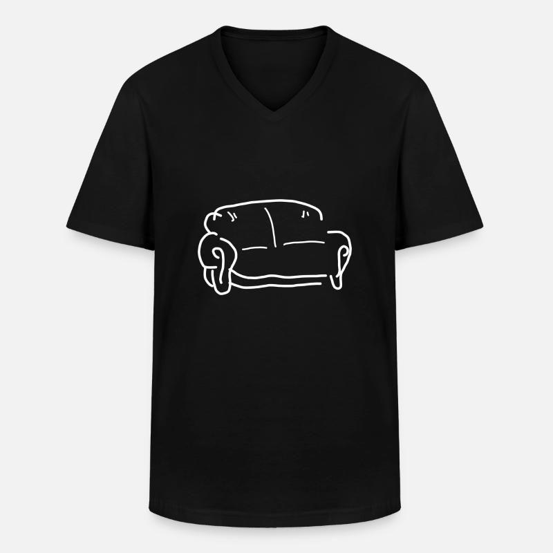 Sofa - Männer-T-Shirt mit V-Ausschnitt - Schwarz