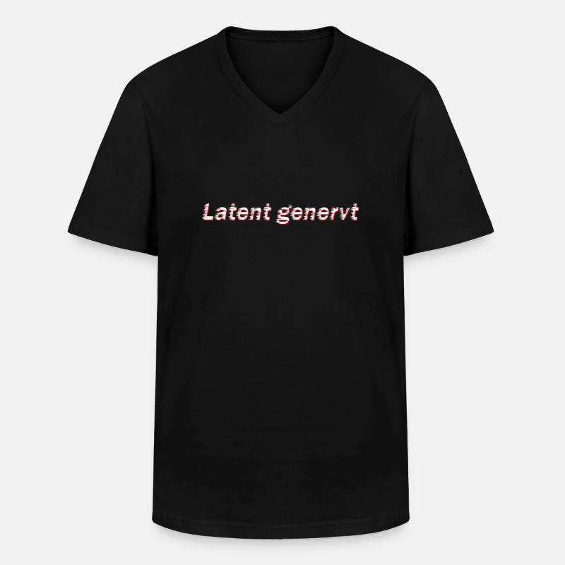 Latent genervt - Männer-T-Shirt mit V-Ausschnitt - Schwarz