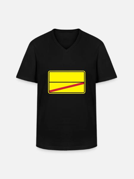 Ortsschild - Männer-T-Shirt mit V-Ausschnitt - Schwarz