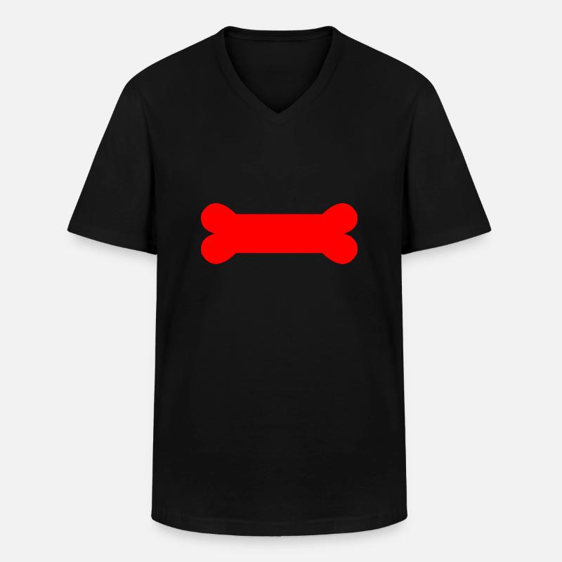 Pup Play Bone - Männer-T-Shirt mit V-Ausschnitt - Schwarz