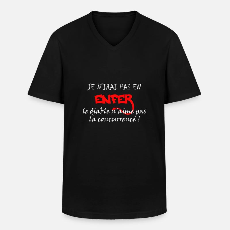 je n'irai pas en enfer - Männer-T-Shirt mit V-Ausschnitt - Schwarz