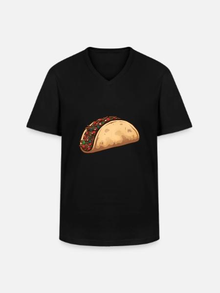 Cartoon Taco - Men's V-Neck T-Shirt - black