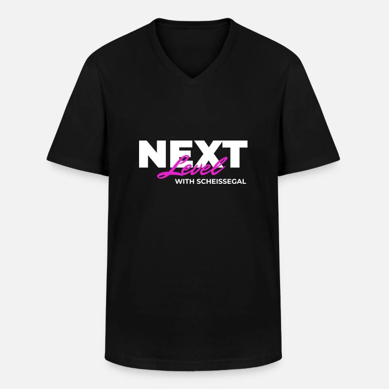Next Level with SCHEISSEGAL - Männer-T-Shirt mit V-Ausschnitt - Schwarz