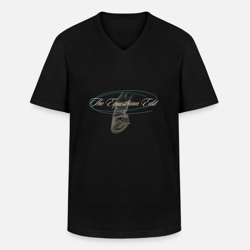 Pferdehuf The Equestrian Edit - Männer-T-Shirt mit V-Ausschnitt - Schwarz