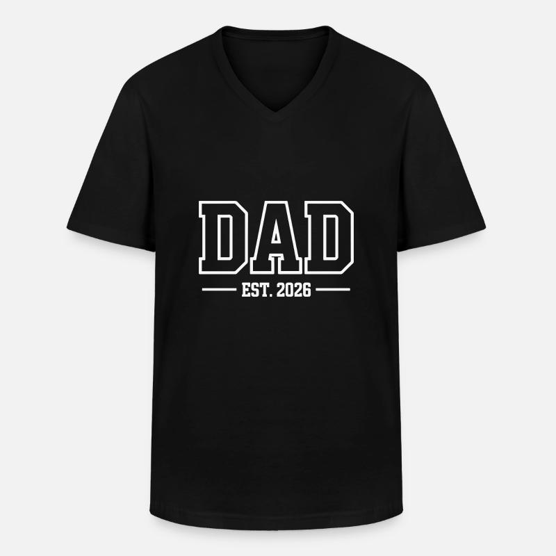 DADDY EST 2026 - Männer-T-Shirt mit V-Ausschnitt - Schwarz