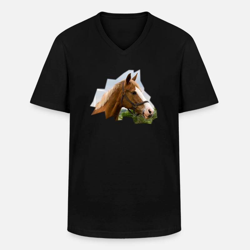 Horse. Pferd. - Männer-T-Shirt mit V-Ausschnitt - Schwarz