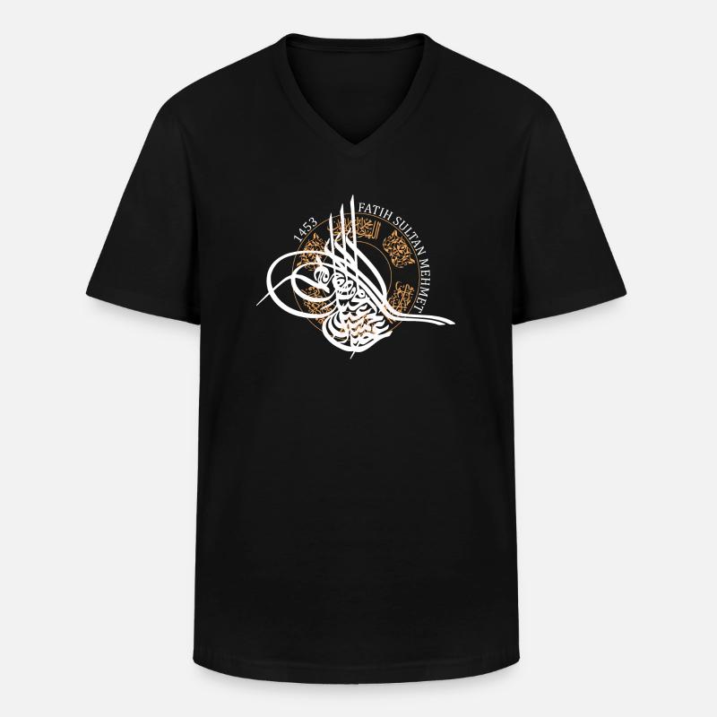 Fatih Sultan Mehmet - Männer-T-Shirt mit V-Ausschnitt - Schwarz